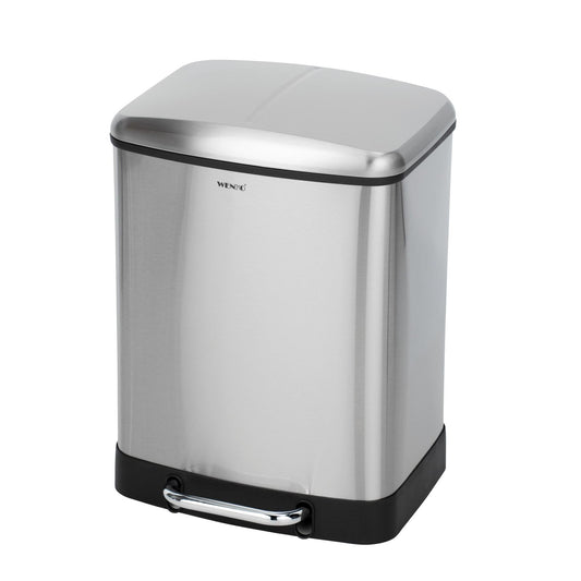 Poubelle à pédale en acier inoxydable Easy Close Studio Duo, 2 x 20 l
