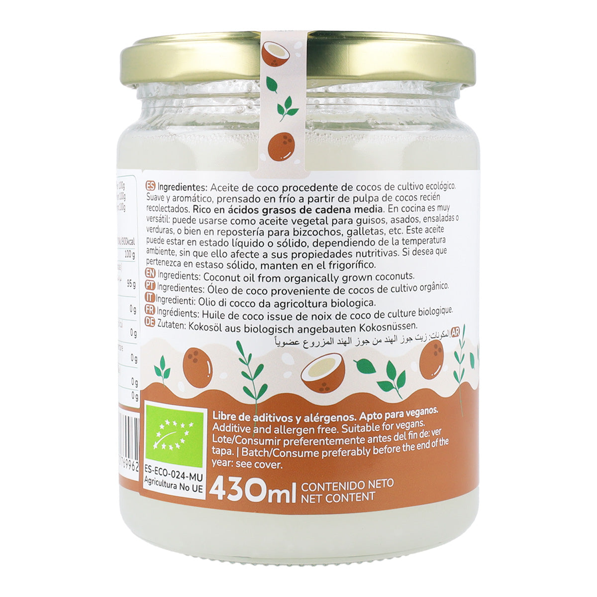 Virgin kokosolie ECO Planeta Huerto 500 ml