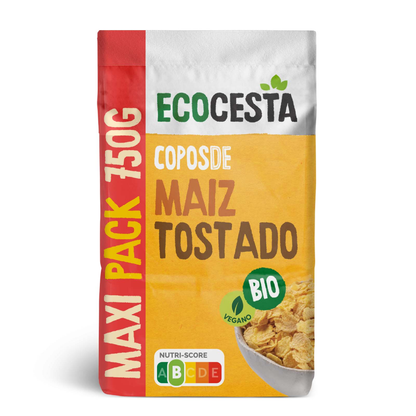 Maxi-Pack geröstete Bio-Maisflocken Ecocesta 750 g