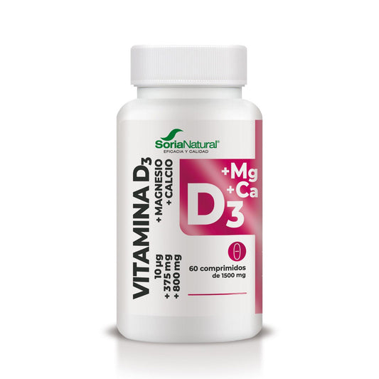 Witamina D3+MG o przedłużonym uwalnianiu, Soria Natural, 60 tabletek