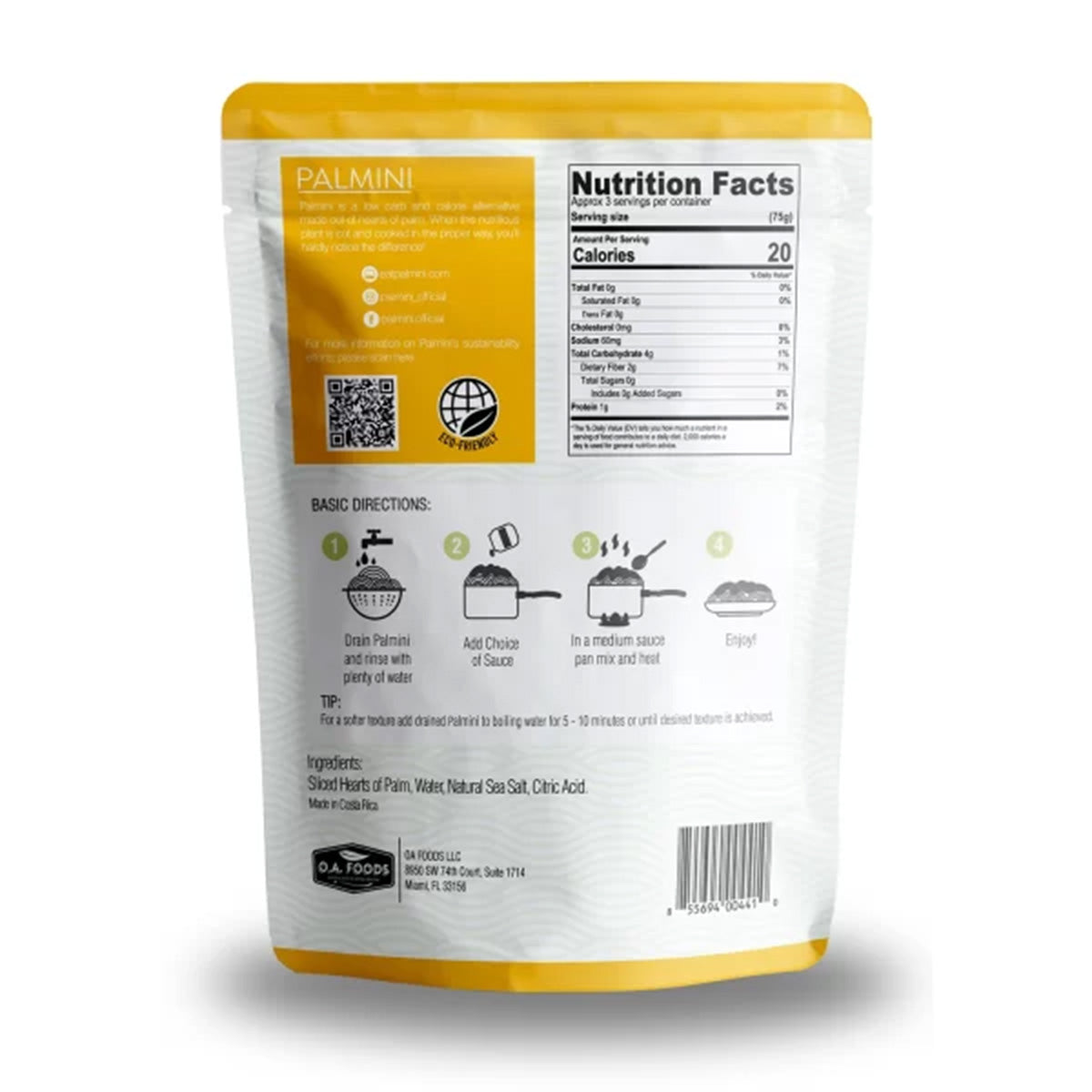 Pasta Cabello de Angel med palmhjärta Palmini 338 g