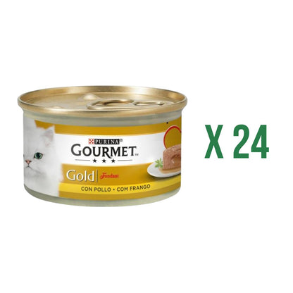 Confezione da 24 x GOURMET GOLD Fondant Pollo Cibo umido 85 g
