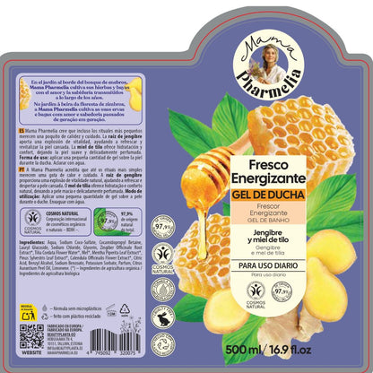 Energiek douchegel met gember en lindehoning, Mama Pharmelia, 500 ml