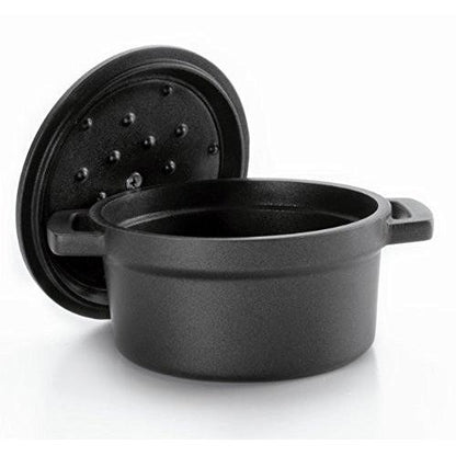 Czarny garnek żeliwny Lacor Średnica 16 cm