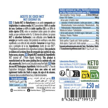 MCT-kokosolja Bio NaturGreen 250 ml