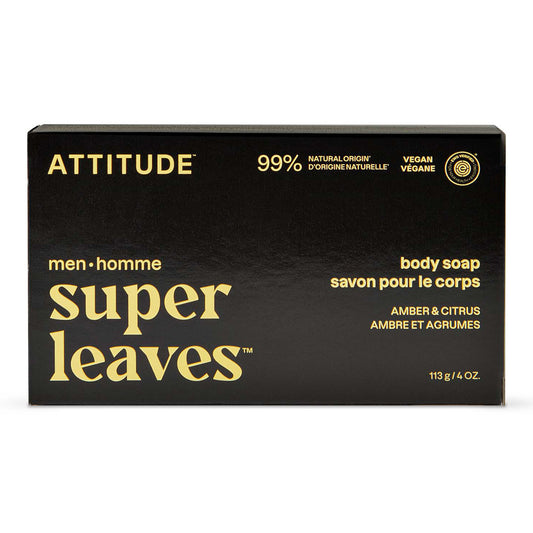 Super leaves men vaste lichaamszeep Amber & Citrus 113 g