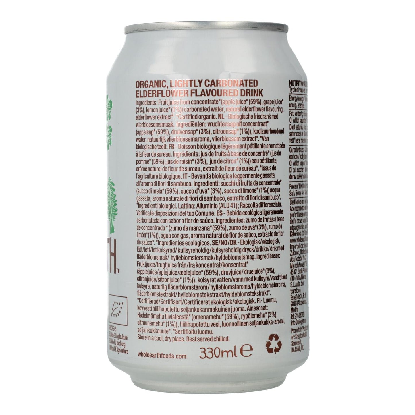 Bio-Erfrischungsgetränk Holunder Whole Earth 330 ml