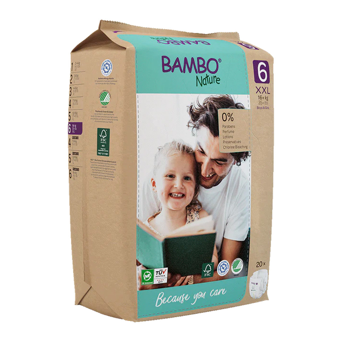 Bambo Nature Baby Nappies Size 6-16+kg (Pack of 6 x 20 units)