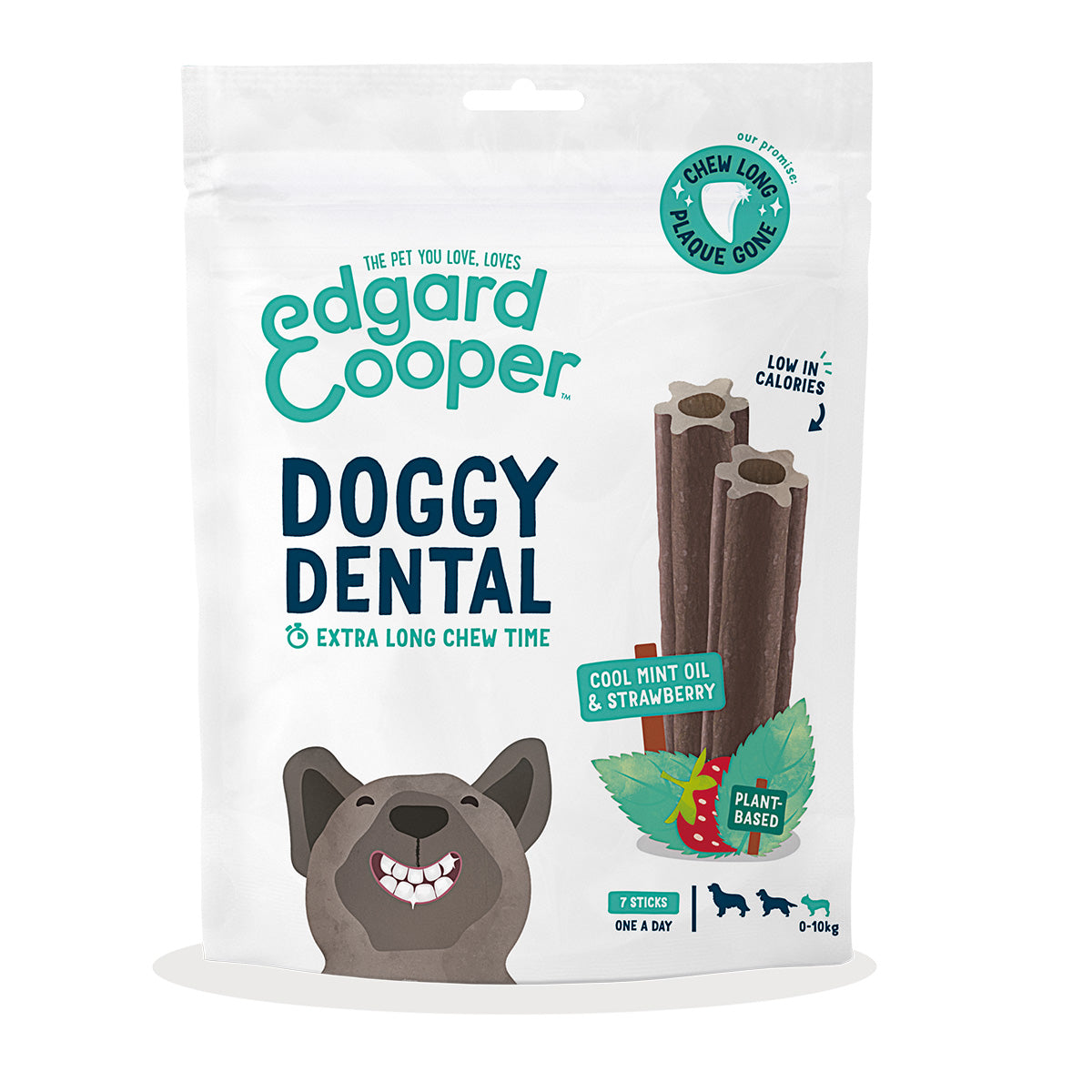 Doggy Dental pour petits chiens Menthe et fraise Edgard Cooper 7 sticks
