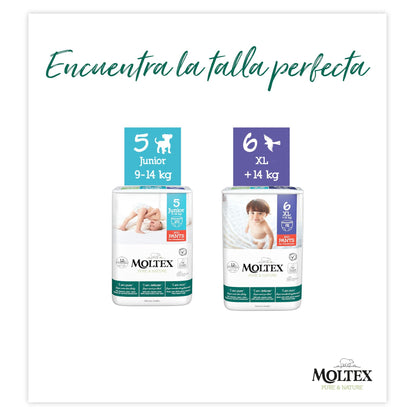 PROMO SPÉCIALE Couches Moltex Pure & Nature T6 (+14 kg), 36 unités