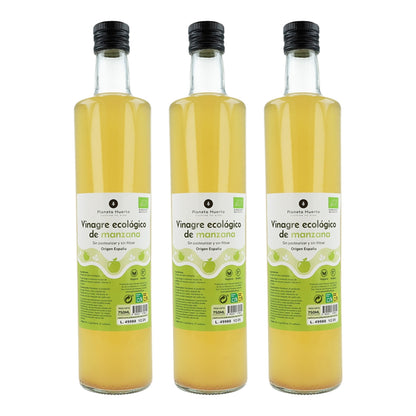 Pack 3x Ungefilterter ECO-Apfelessig Planeta Huerto 750 ml