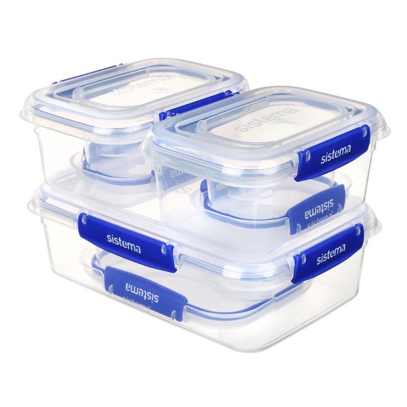 Zestaw hermetycznych pojemników Sistema Klip It+ 6 szt.
