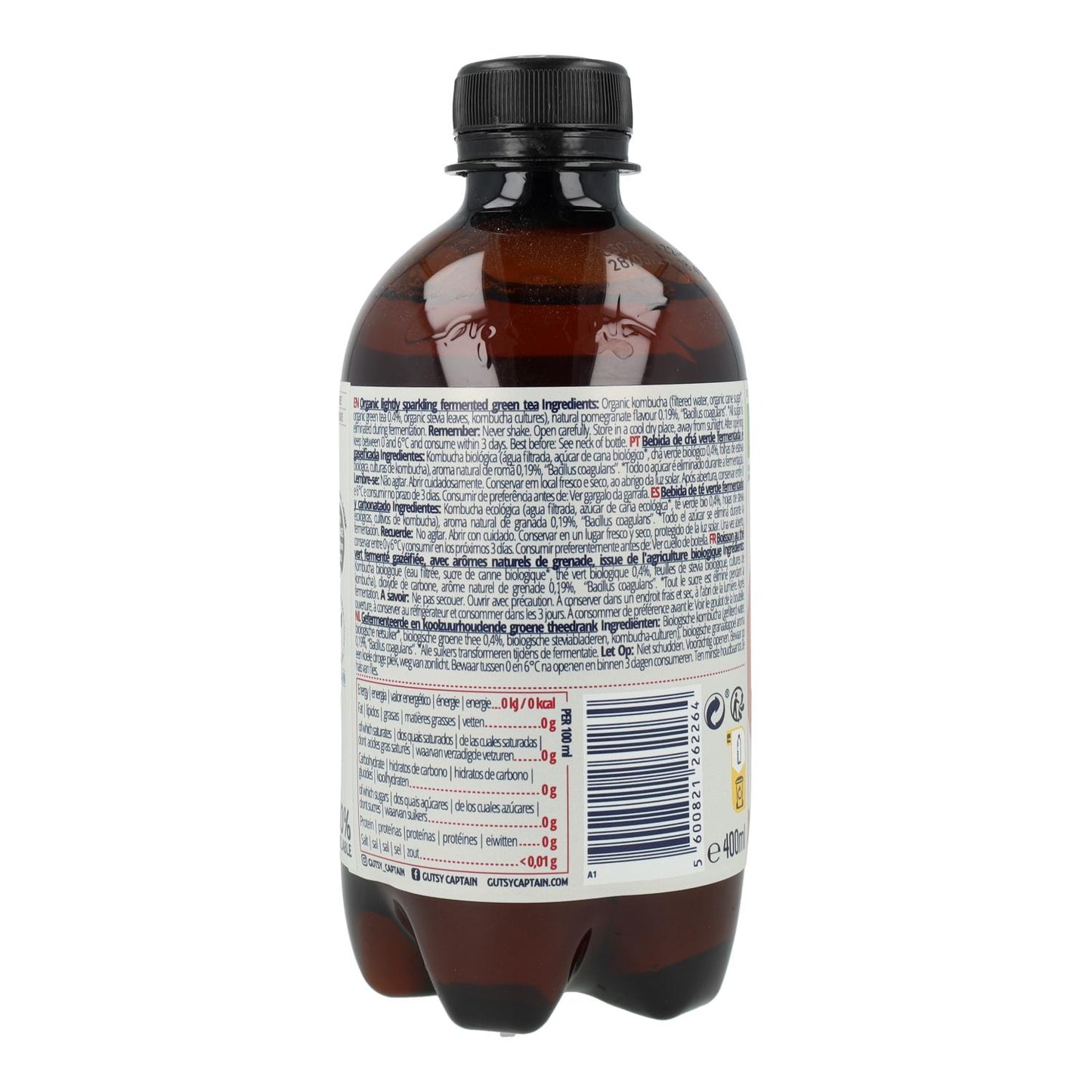 Kombucha Zero Granatäpple BIO Captain Kombucha 400 ml