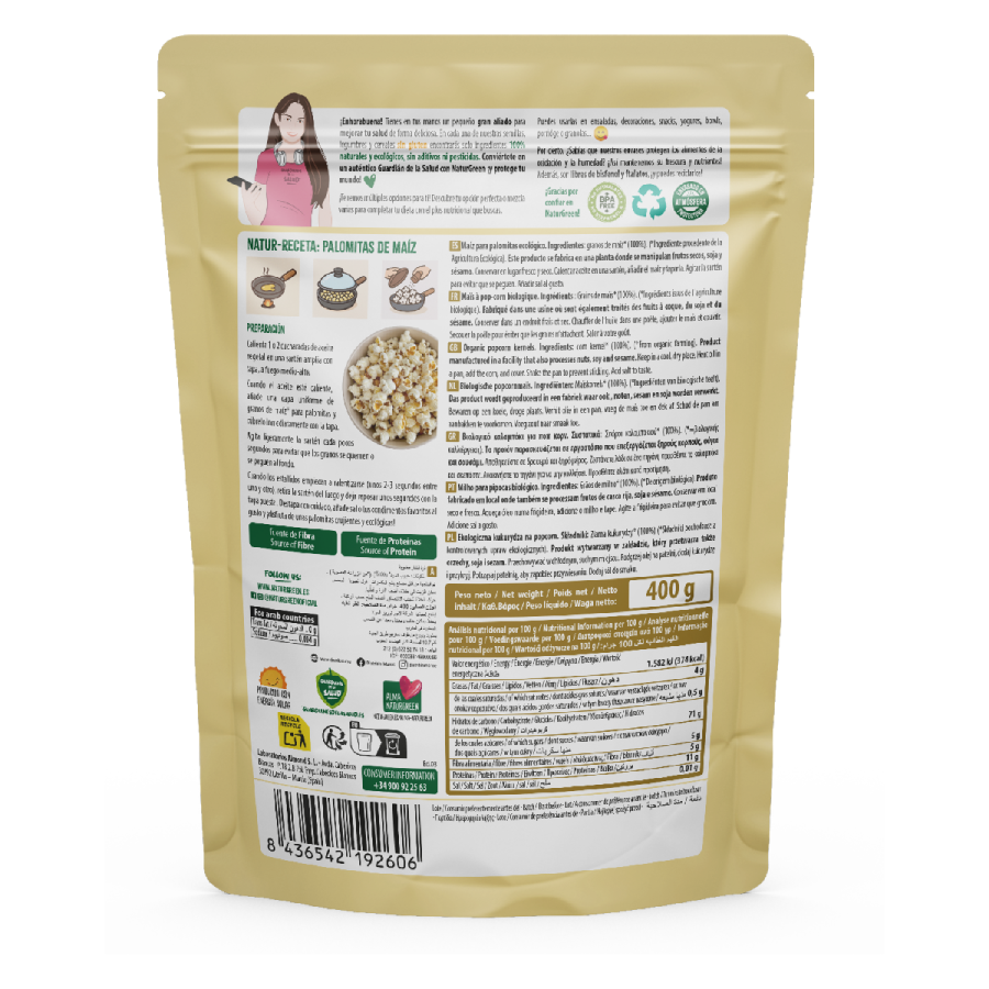 NaturGreen organic popcorn corn 400 g
