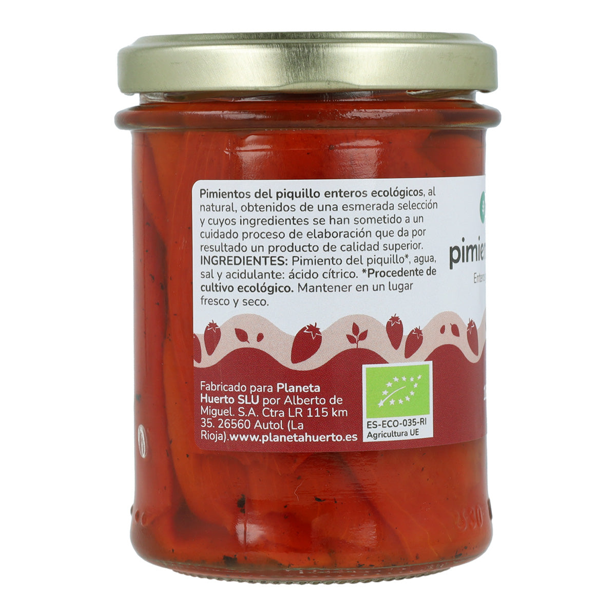 Ganzer Piquillo-Pfeffer ECO Planeta Huerto 185g