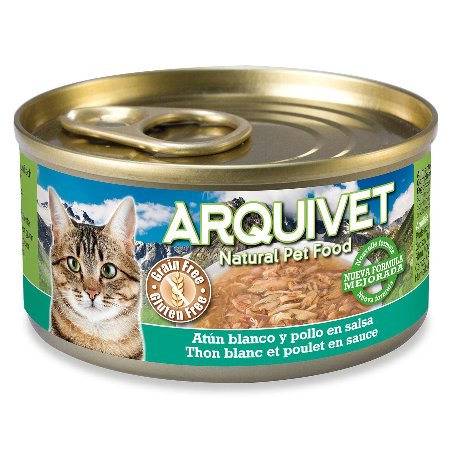 Weißer Thunfisch und Huhn in Sauce Arquivet 80 g Nassfutter für Katzen