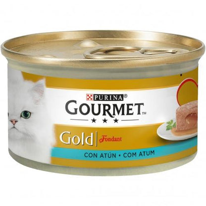 Pakket 24 x GOURMET GOLD Dubbel Genot Vis uit de Oceaan & Spinazie Natvoer 85 g