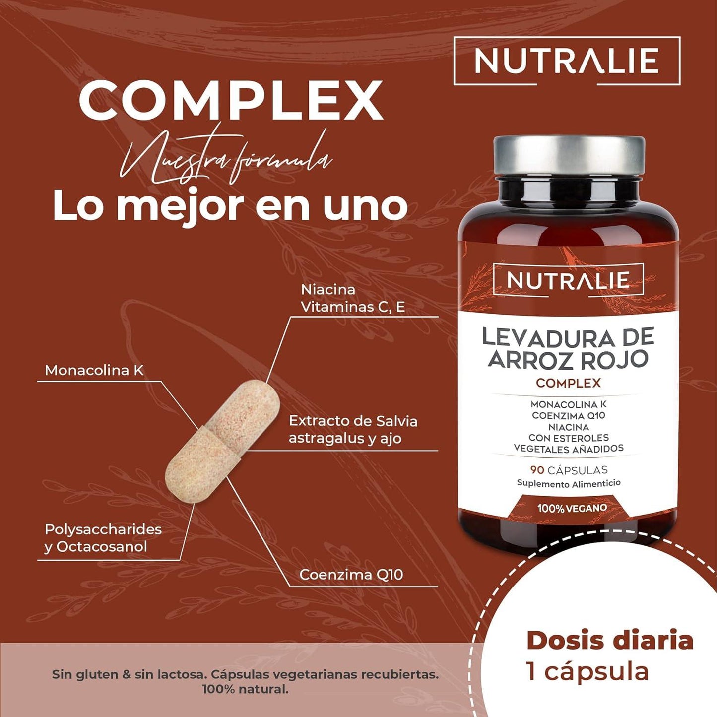Nutralie Lievito di riso rosso con 2,9 mg di monacolina e Q10 90 capsule