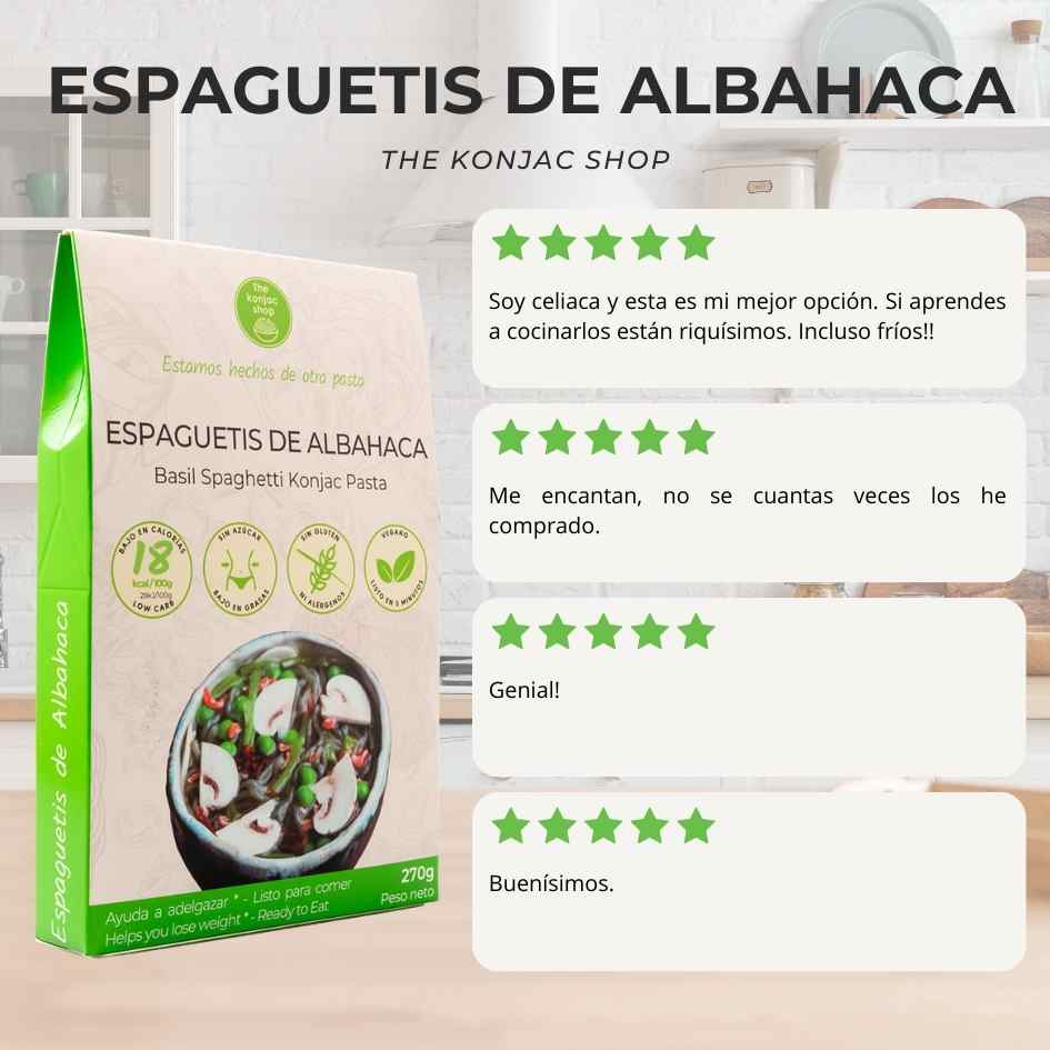 Espaguetis konjac albahaca The Konjac Shop 270g