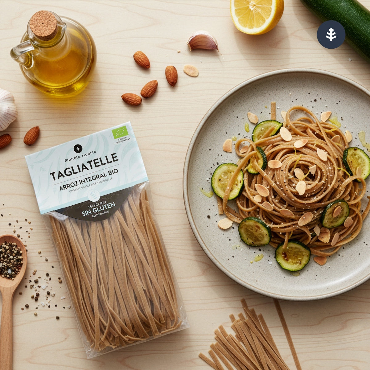 Glutenfria fullkornsrisnudlar ECO från Planeta Huerto 350 g