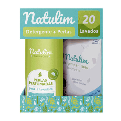 Förpackning med tvättmedel för 20 tvättar Natural + Perlas Bosque Aurora