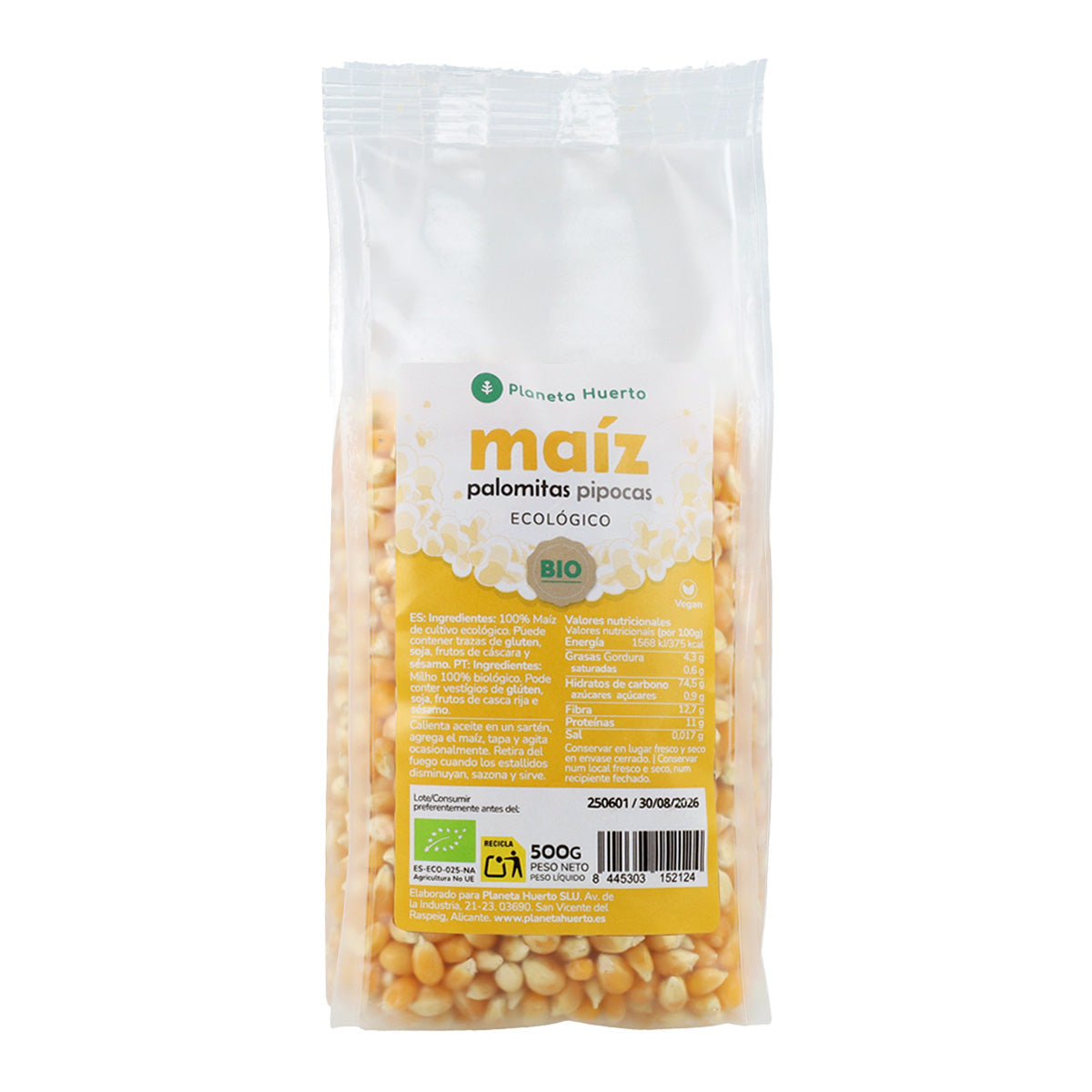 Popcorn voor popcorn ECO Planeta Huerto 500 g