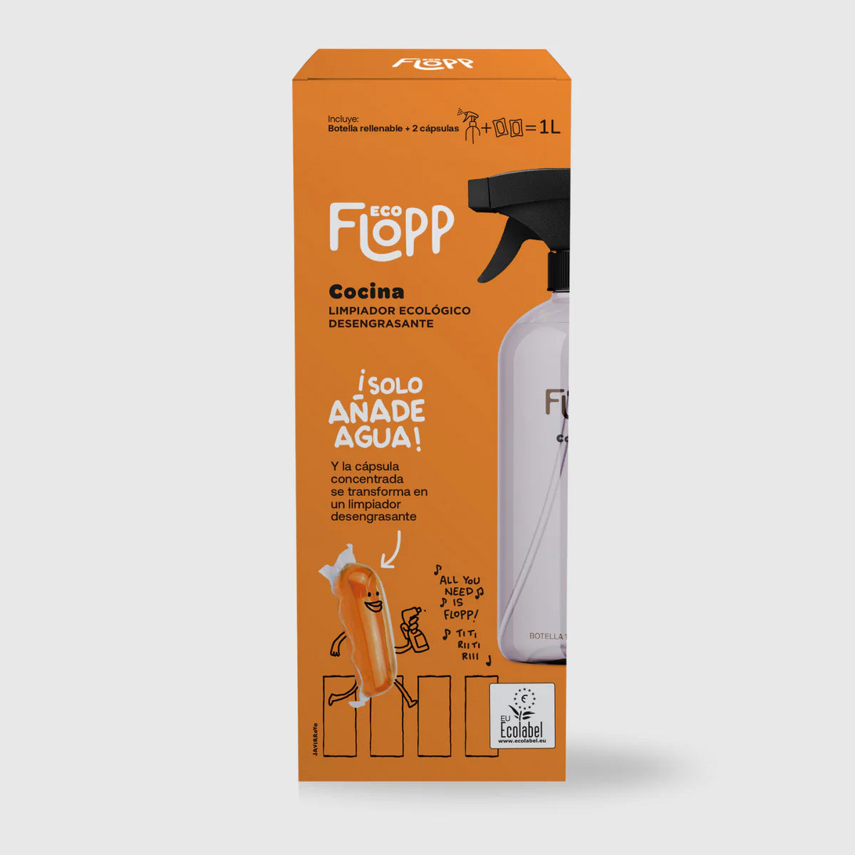Bouteille de cuisine FLOPP ECO 500 ml + Recharge