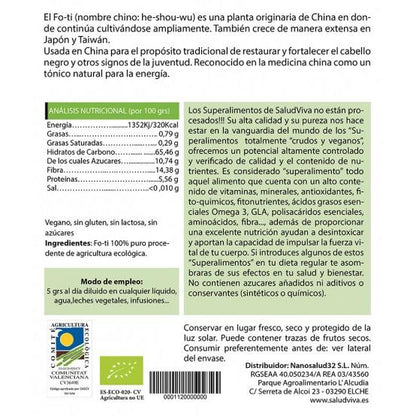 Fo-Ti in polvere ECO 125 g, Salud Viva