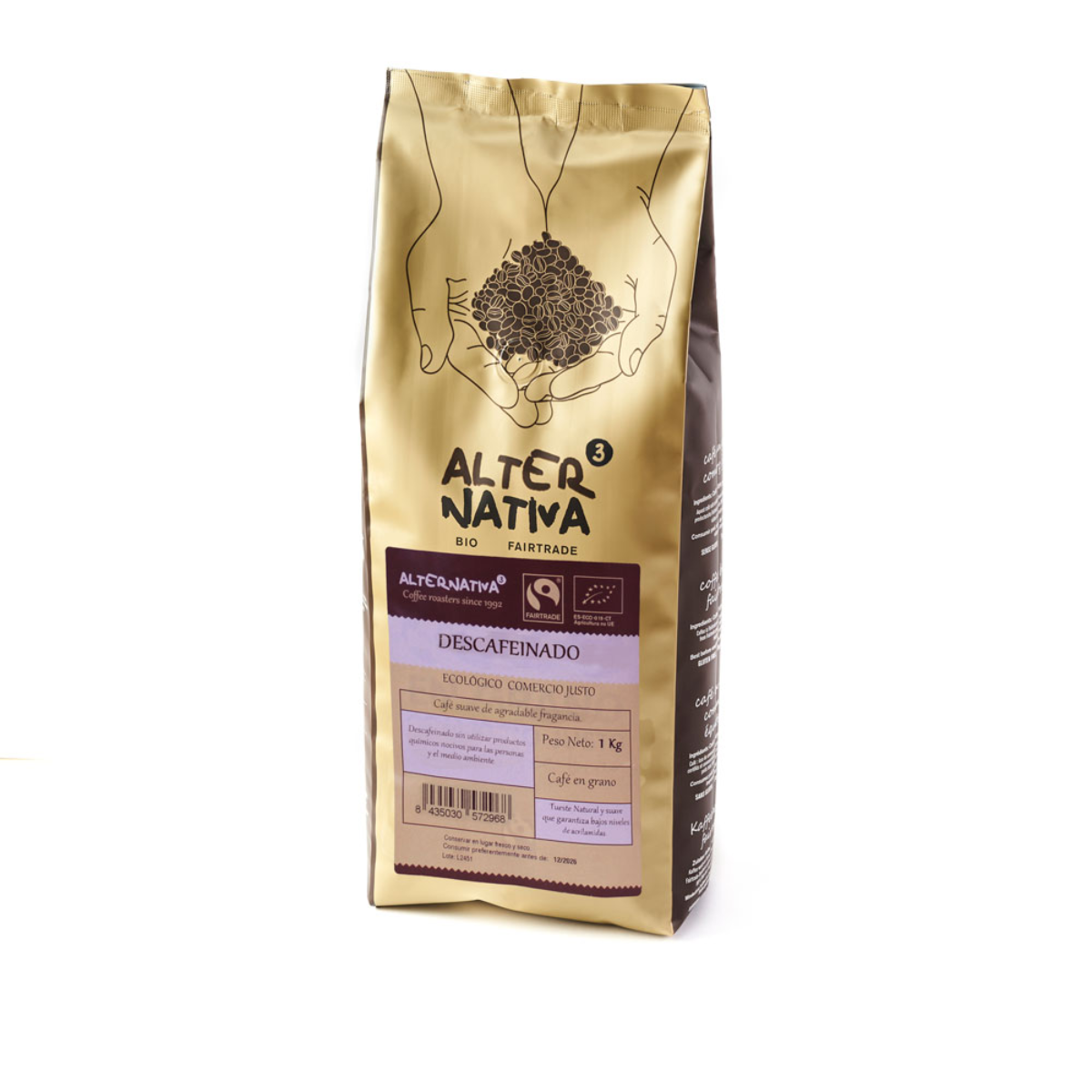 Entkoffeinierter Kaffee in Bohnen BIO Alternativa3 1 kg