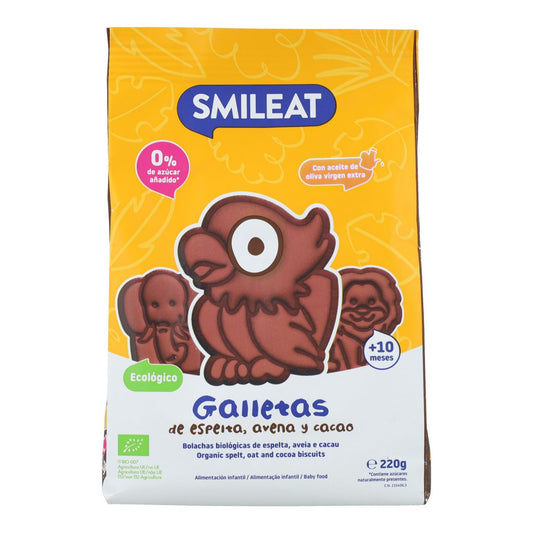 Dinkel-, Hafer- und Kakaokeks ECO 220 g Smileat