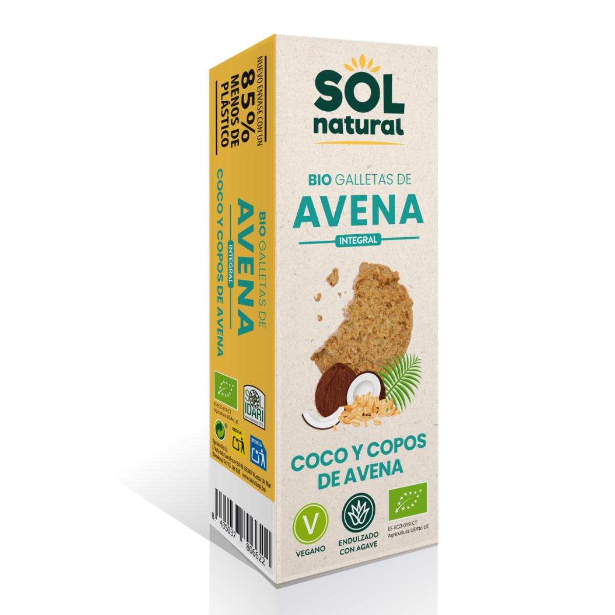 Sol Natural organic oatmeal cookies with coconut and agave 175 g