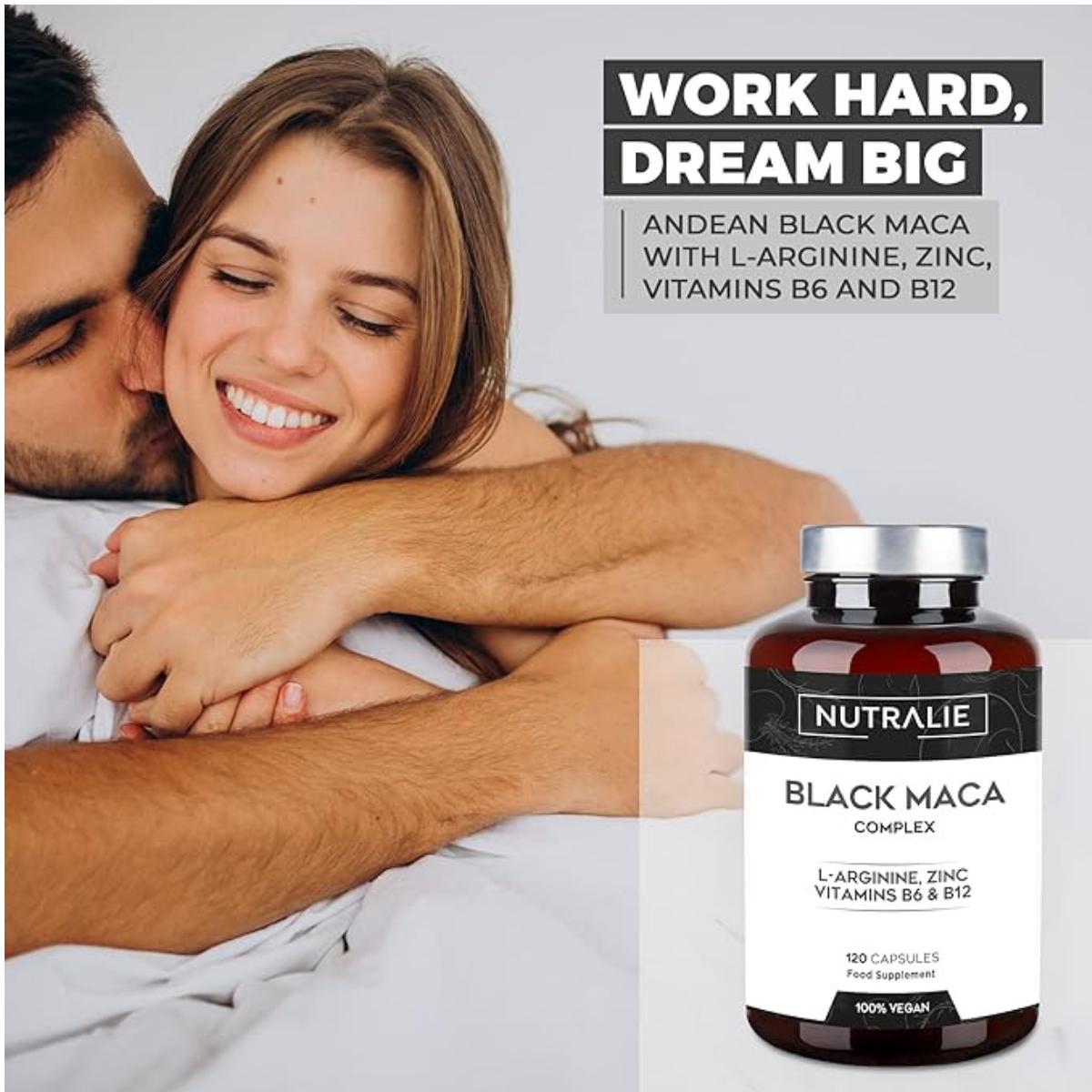 Nutralie Complexe de maca noire andine + vitamines B6 + B12, 120 gélules