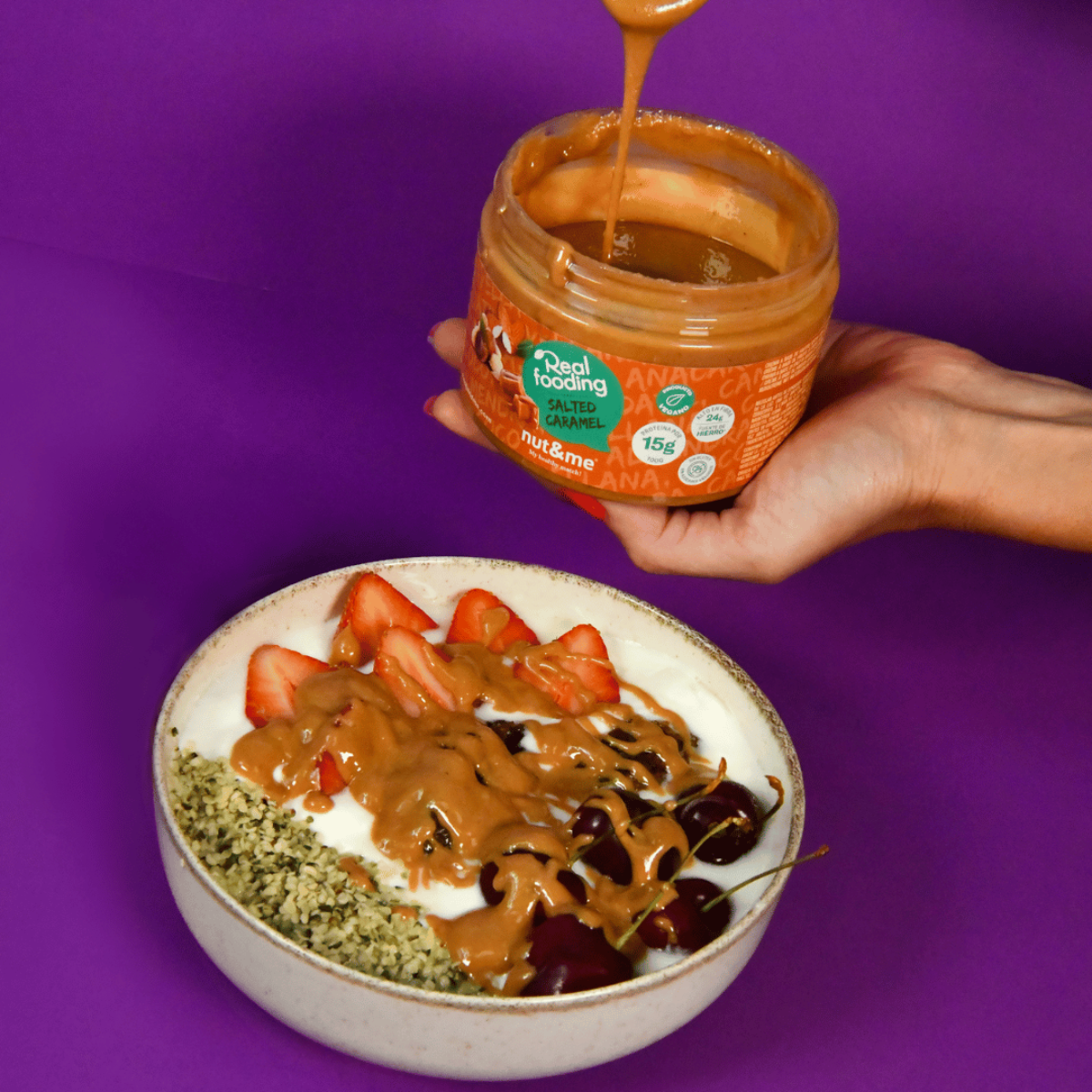 Crema di mandorle e nocciole al gusto di caramello salato 250 g Realfooding