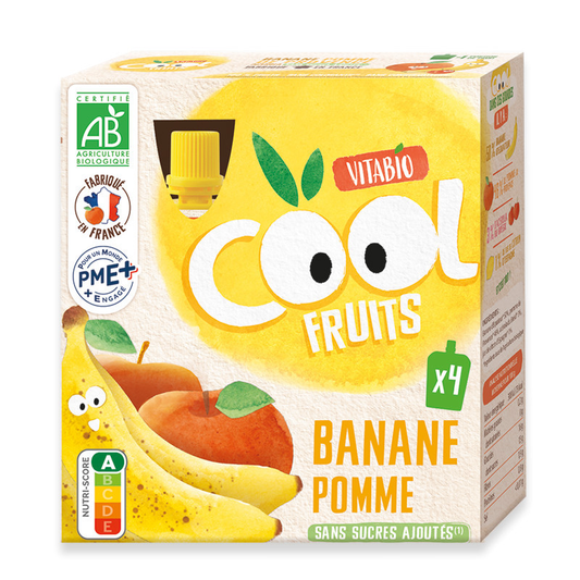 Pouch Mela e Banana Cool Fruits Vitabio 4 X 90 g