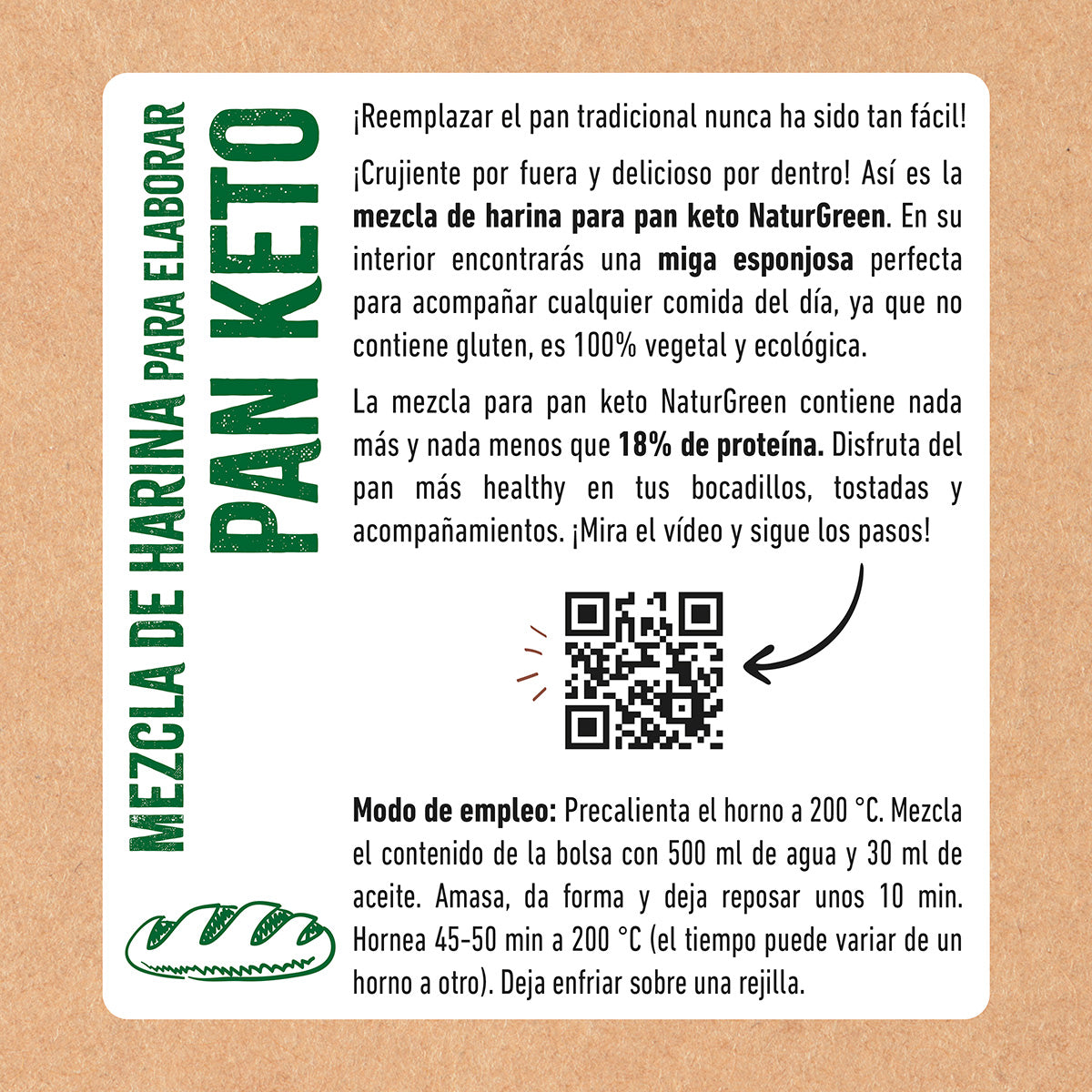 NaturGreen Glutenfreie Keto-Brotmehlmischung 400 g