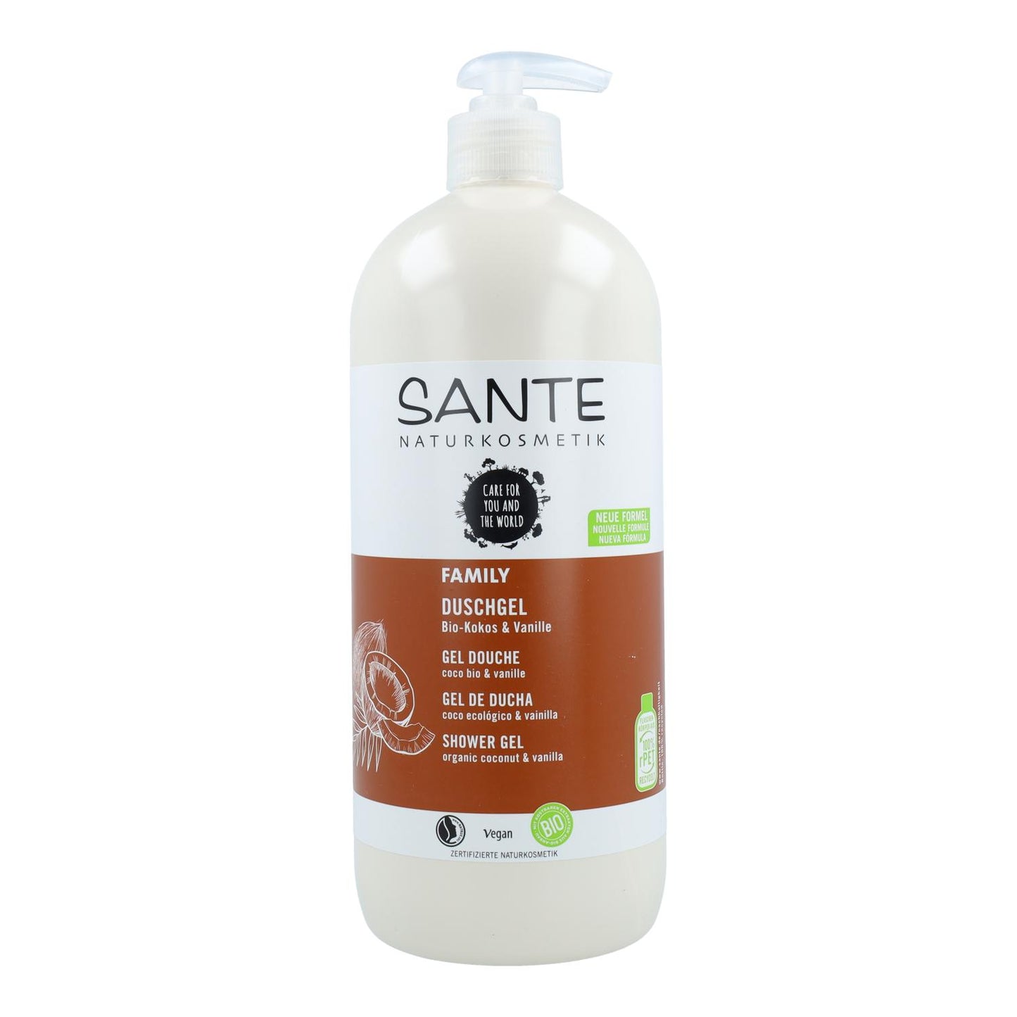 Gel doccia biologico al cocco e vaniglia Sante 950 ml