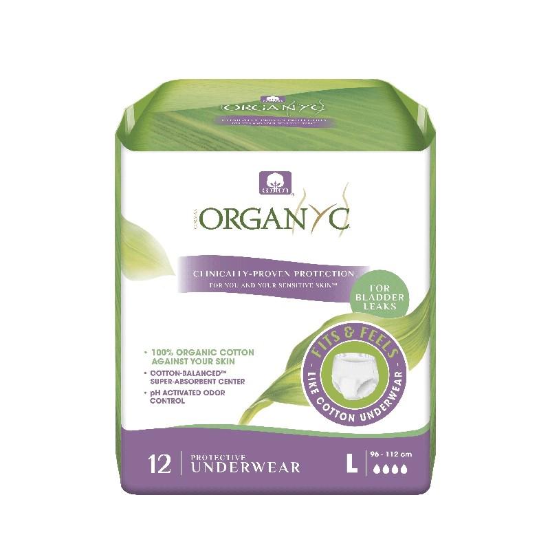 Organic Cotton Incontinence Nappies Size L (95-120 cm) Organyc 12 pcs