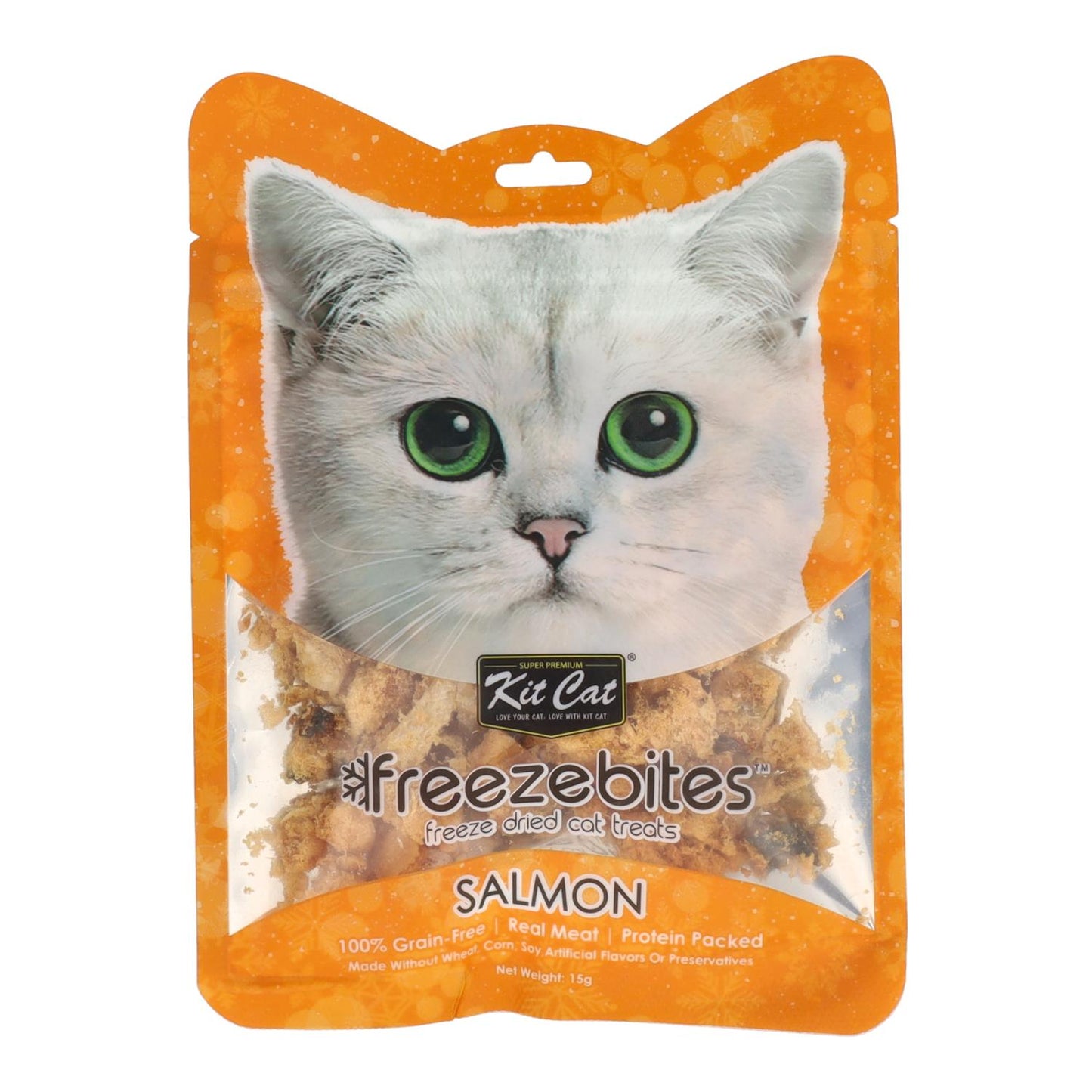 Kit Cat FreezeBites - Salmón 15 g Snack liofilizado natural para gatos