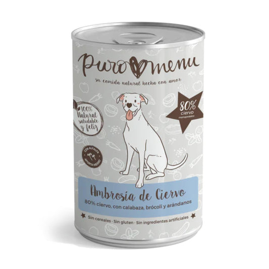 Mokra karma Barf dla psów Ambrosía de ciervo Puromenu 400 g