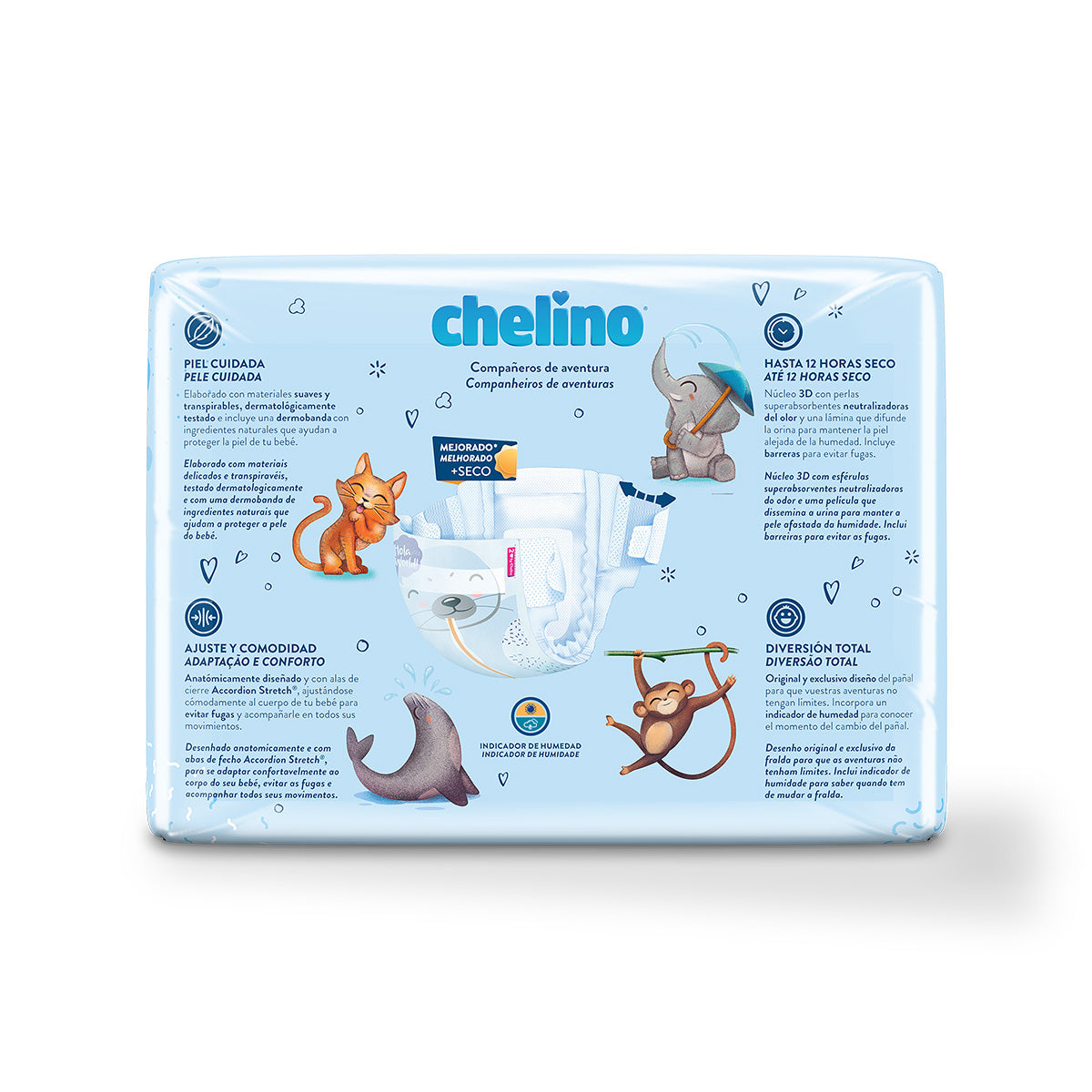 Confezione da 6 pannolini T2 Neonato (3-6 kg) 28 pezzi, Chelino