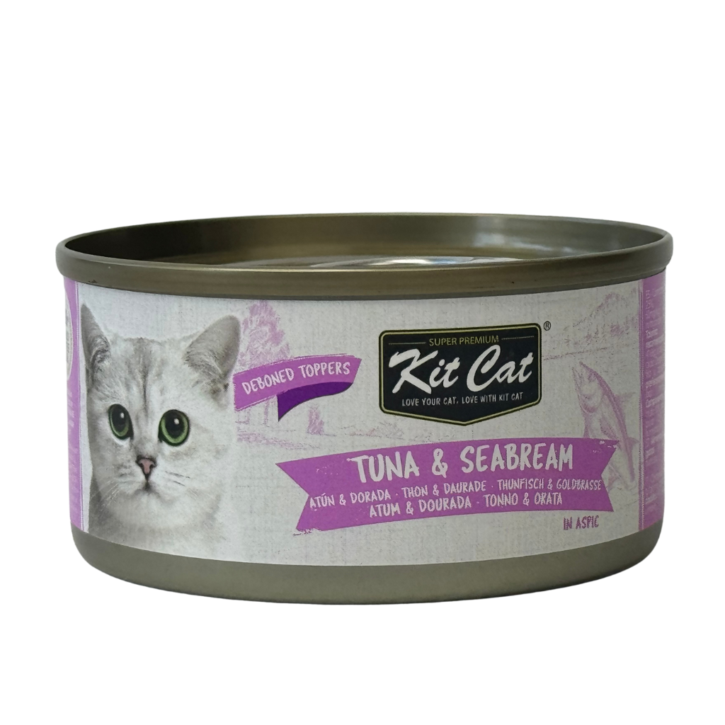 Kit Cat Lata Toppers - Thon & Dorade 80 g Nourriture humide pour chats