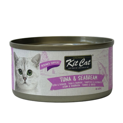 Kit Cat Lata Toppers - Thon & Dorade 80 g Nourriture humide pour chats