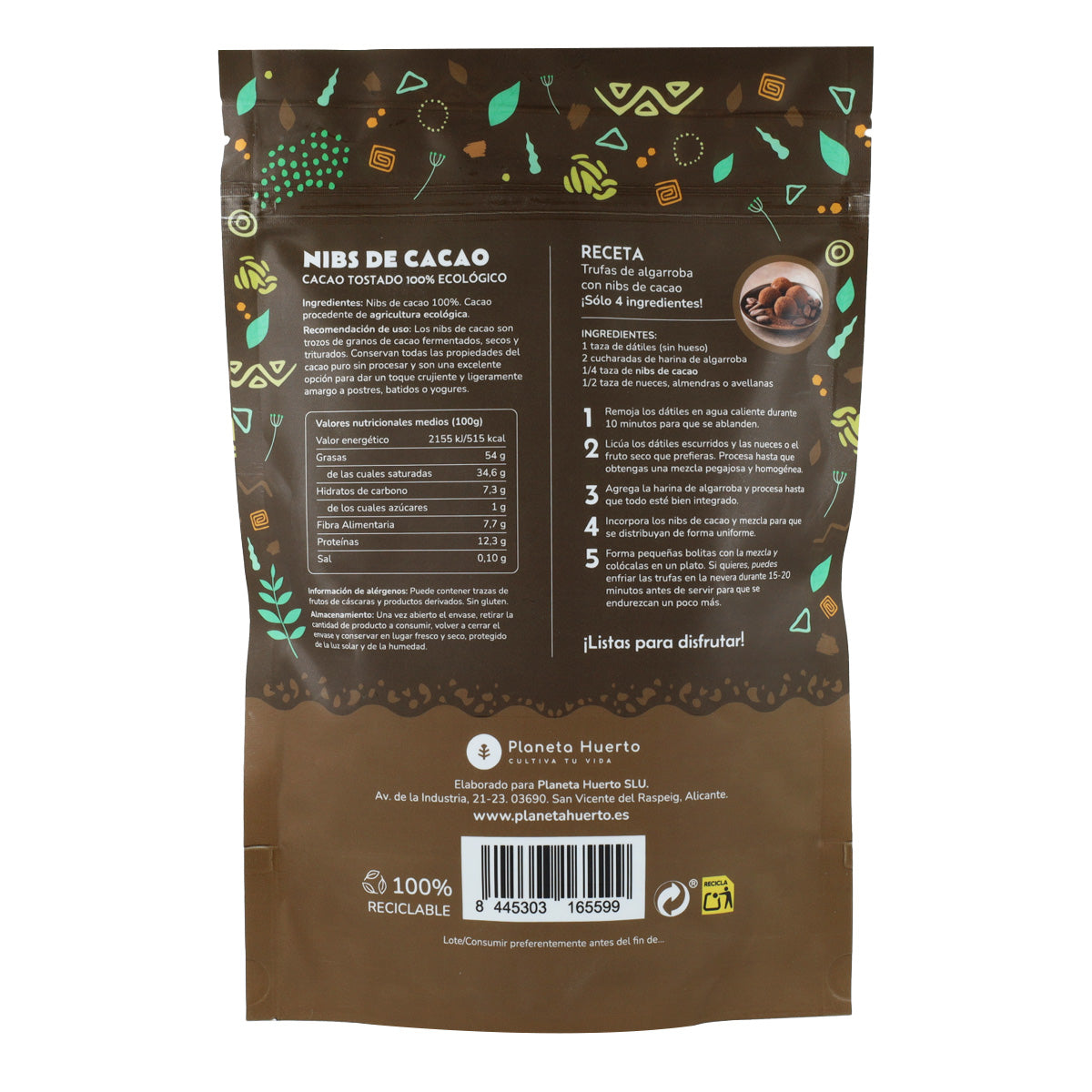 Cacaonibs ECO Planeta Huerto 250 g