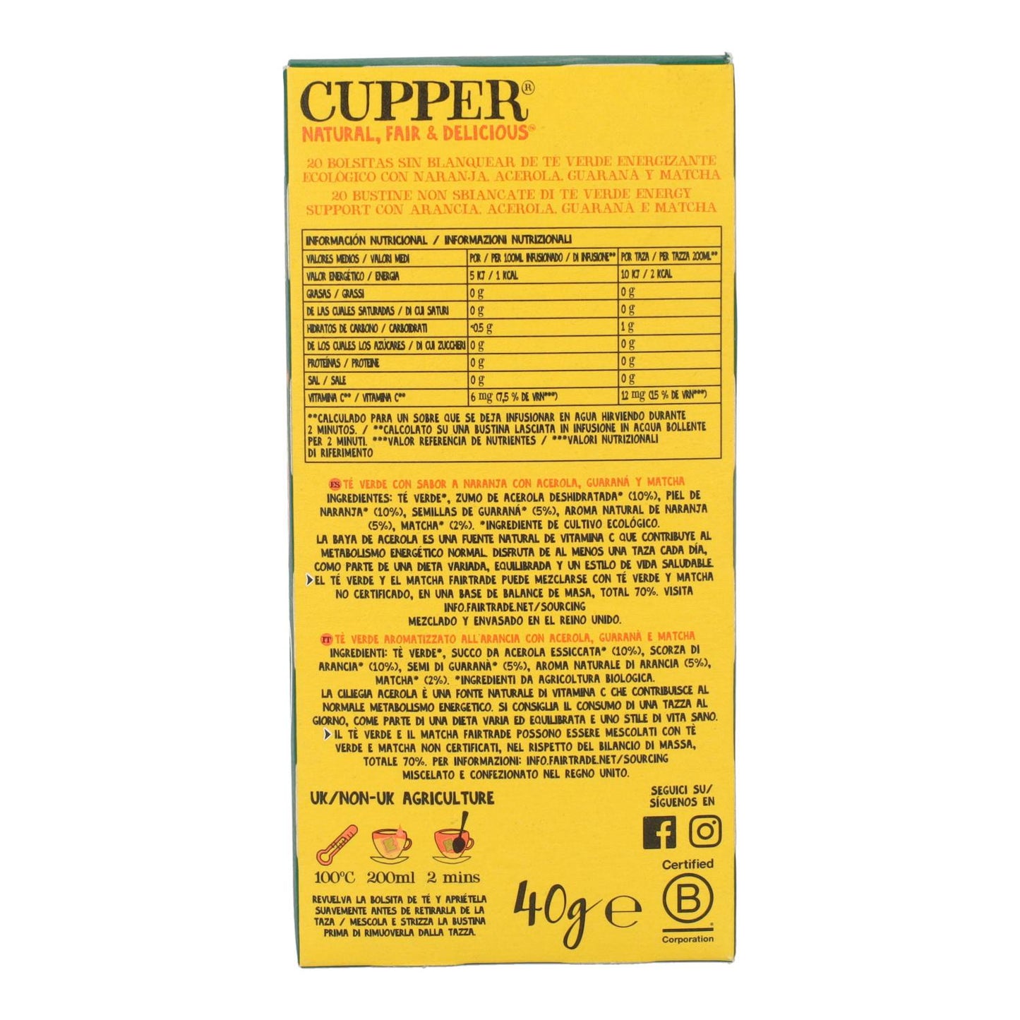 Bio Cupper Energizing Green Tea, 20 Teebeutel