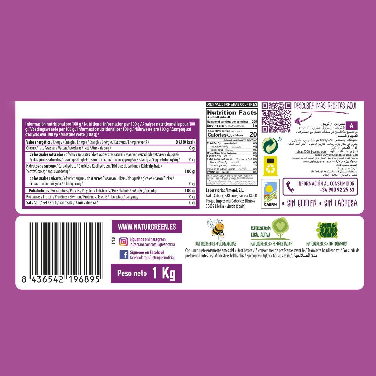 Erythritol Bio NaturGreen 1 kg