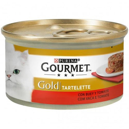 Confezione da 24 GOURMET GOLD Tartelletta manzo e pomodoro Cibo umido 85 g