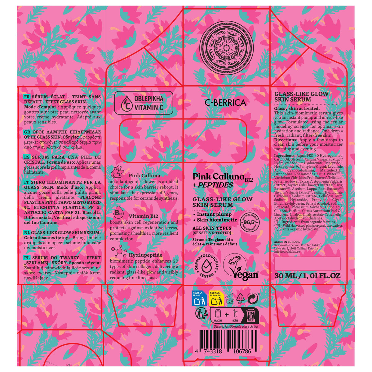 Sérum visage illuminateur effet peau de verre Natura Siberica 30 ml