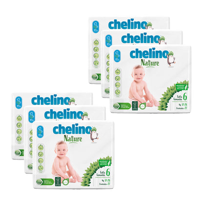 Pakket 6x luiers T6 17-28 kg Chelino Nature 27 stuks