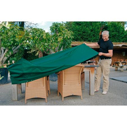 Copritavolo e coprisedie rettangolari in poliestere 325 x 205 x 90 cm