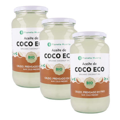 Pack 3x Natives Kokosnussöl ECO Planeta Huerto 1L
